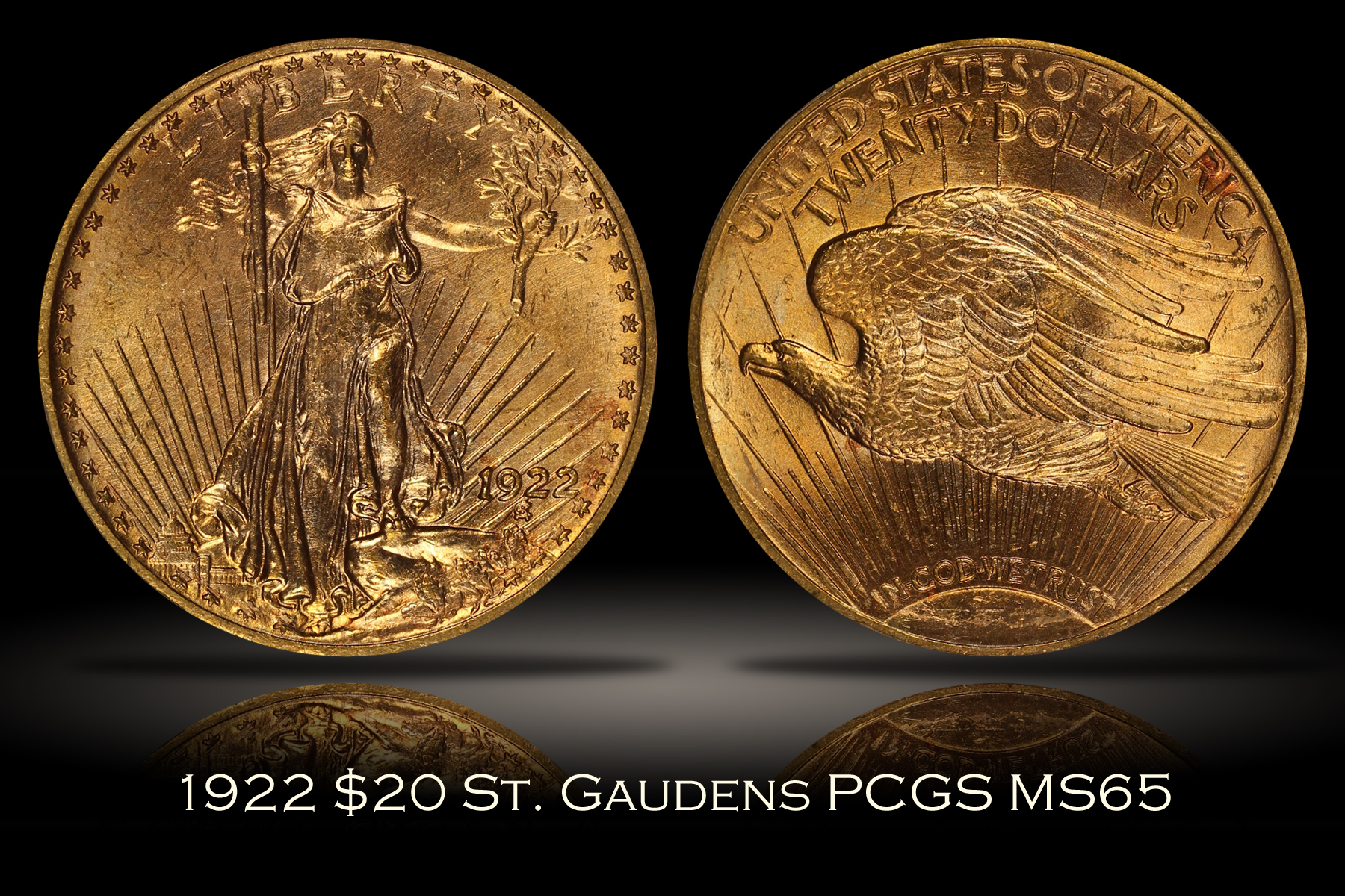 1922 $20 St. Gaudens Gold PCGS MS65
