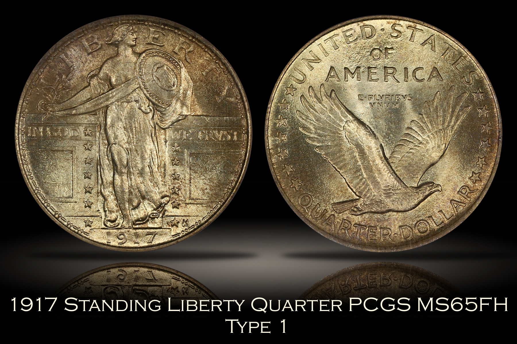 1917 Type One Standing Liberty Quarter PCGS MS65FH