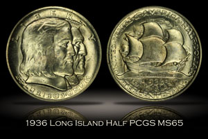 1936 Long Island Half PCGS MS65
