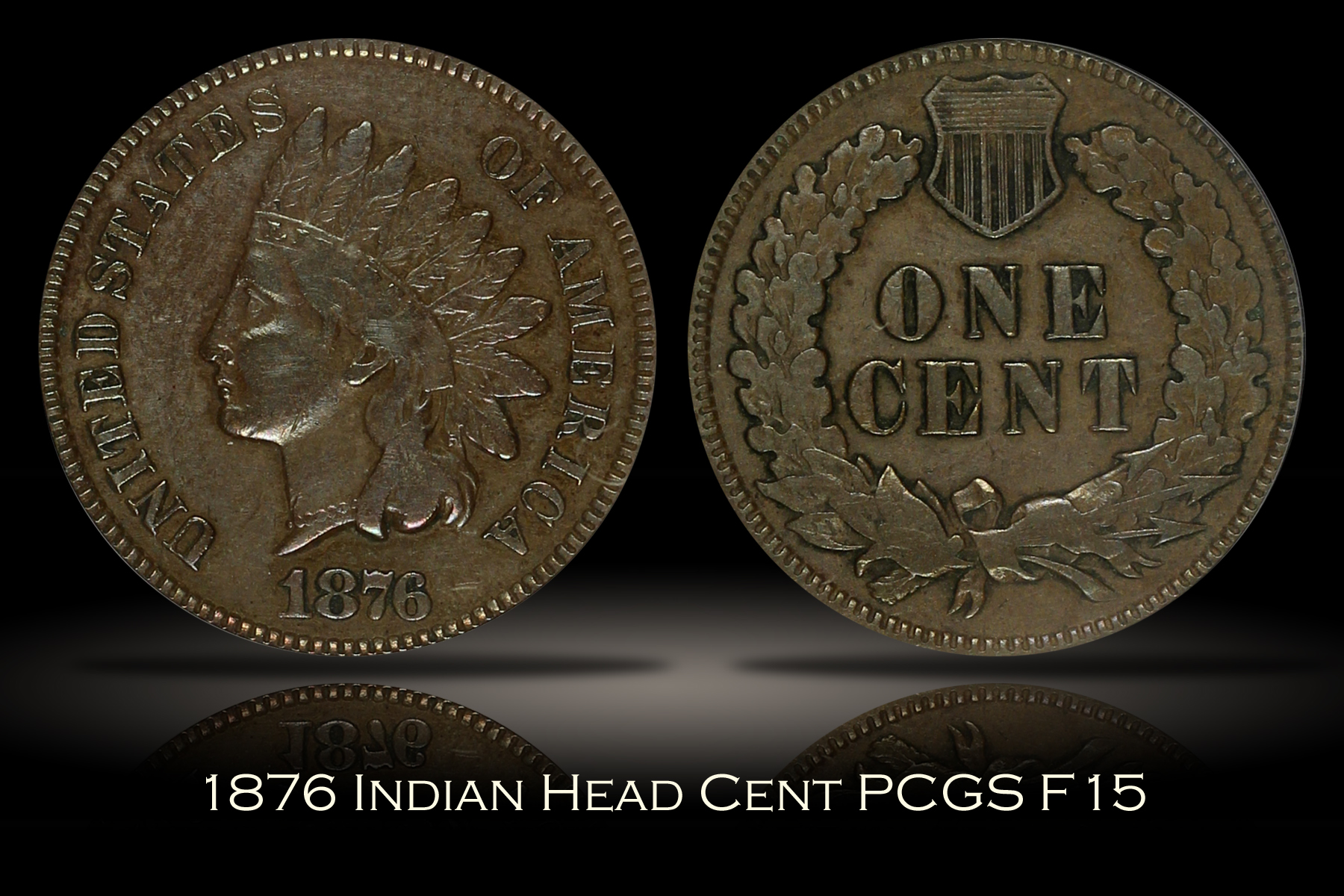 1876 Indian Head Cent PCGS F15