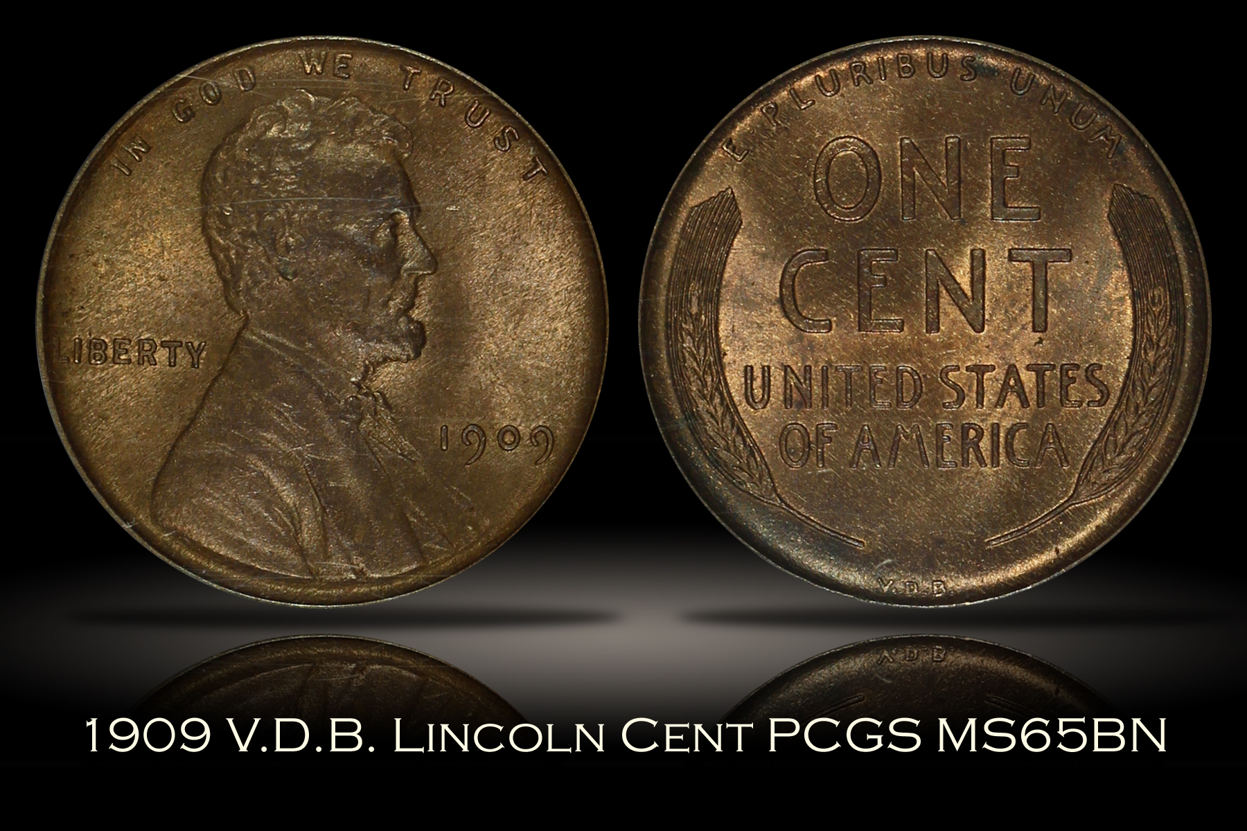 1909 VDB Lincoln Cent PCGS MS65BN