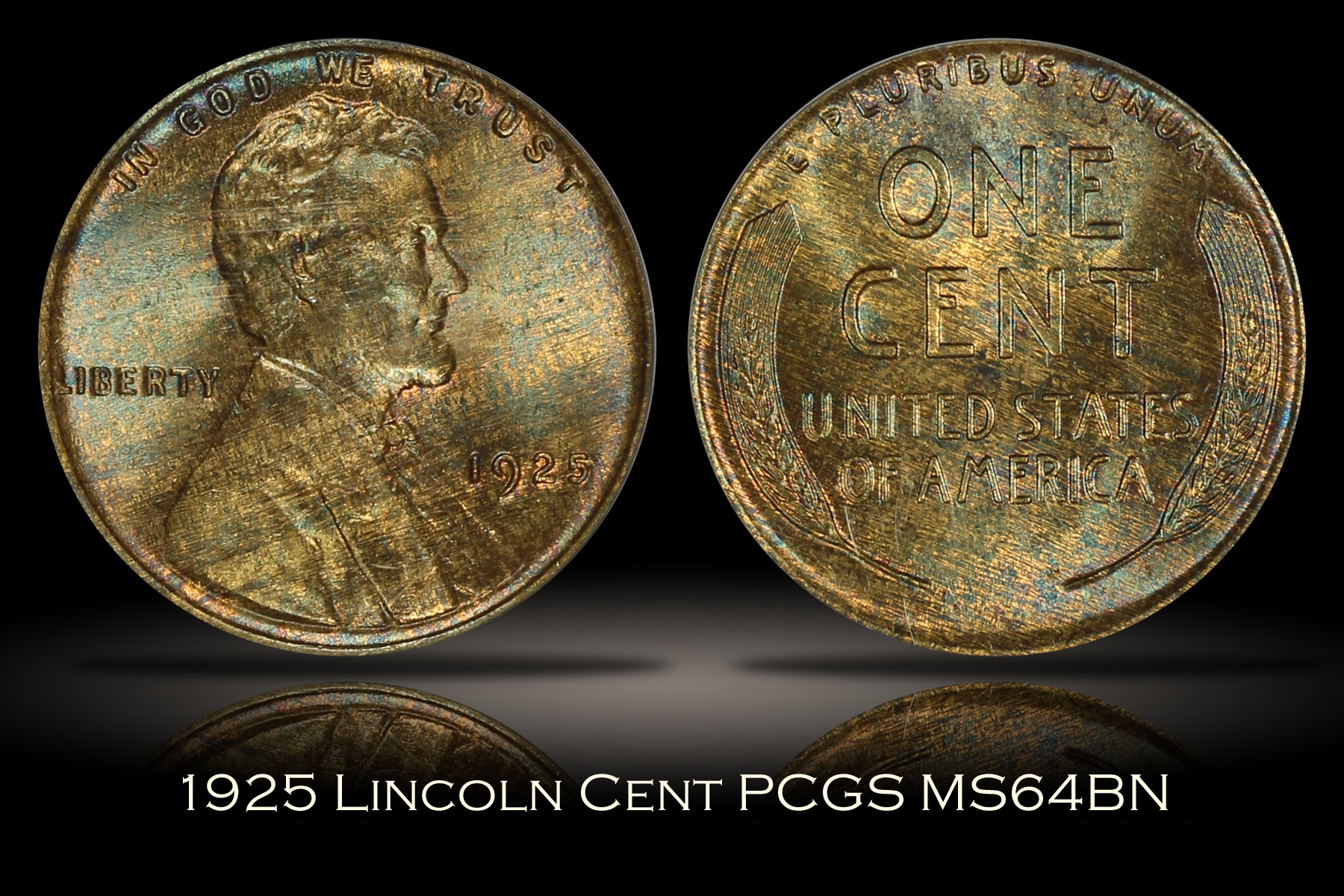1925 Lincoln Cent PCGS MS64BN
