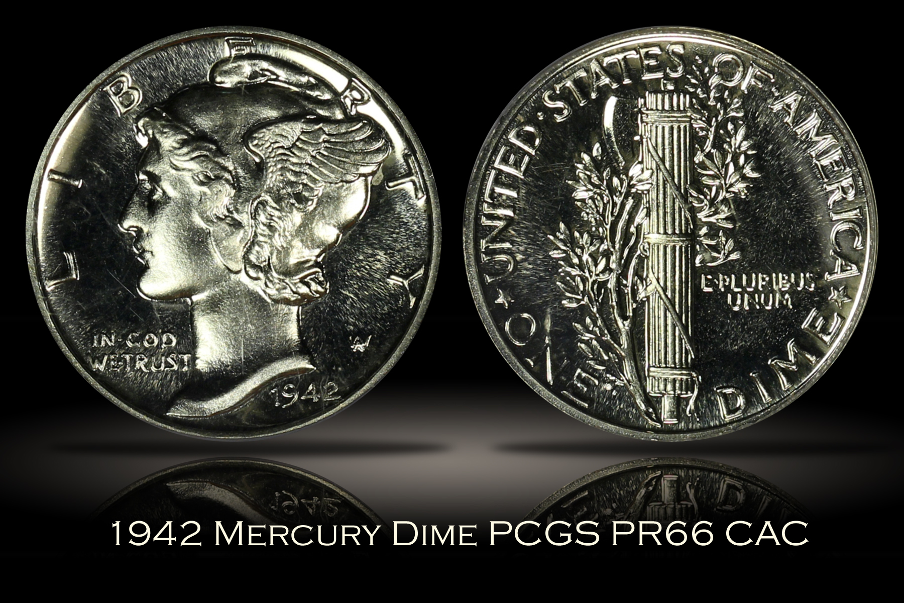 1942 Proof Mercury Dime PCGS PR66 CAC