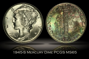 1945-S Mercury Dime PCGS MS65