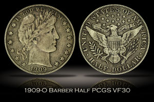 1909-O Barber Half Dollar PCGS VF30