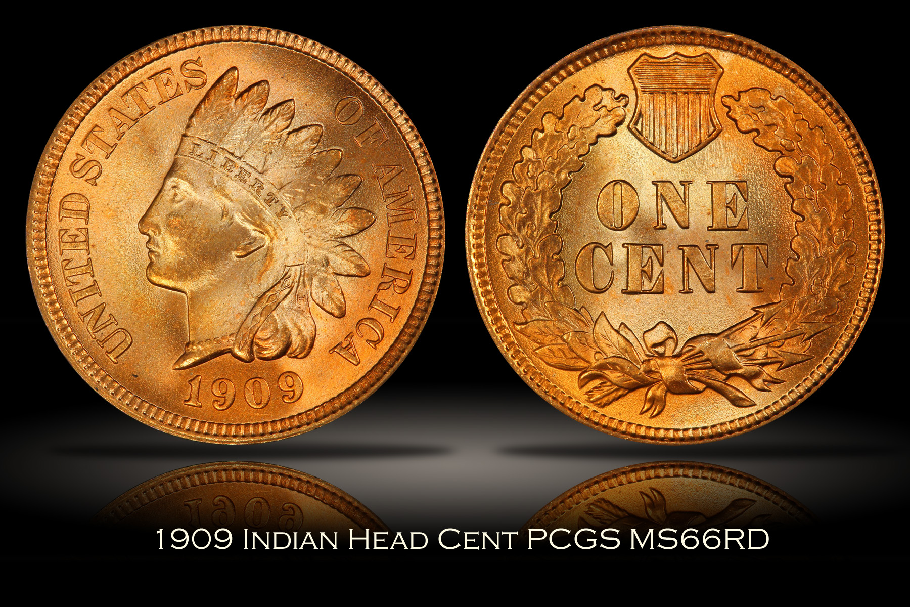 1909 Indian Head Cent PCGS MS66RD
