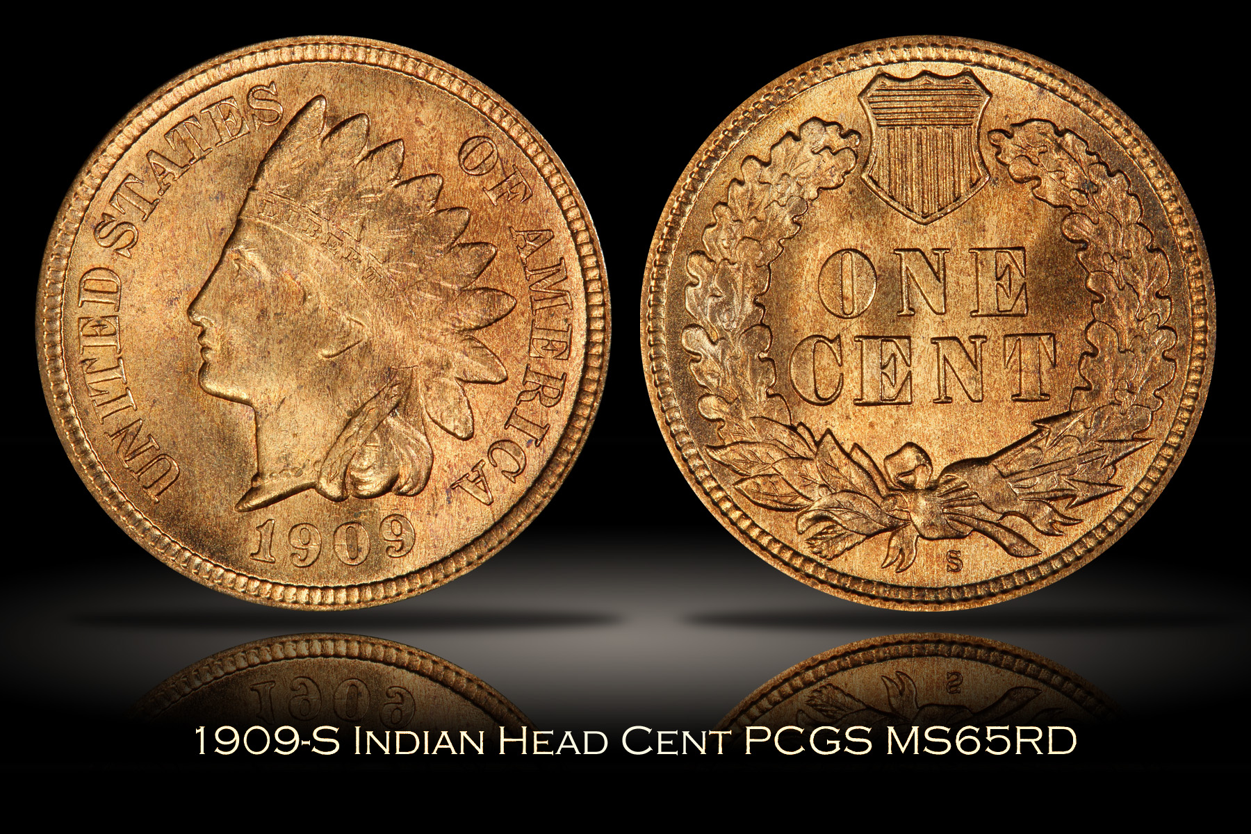 1909-S Indian Head Cent PCGS MS65RD