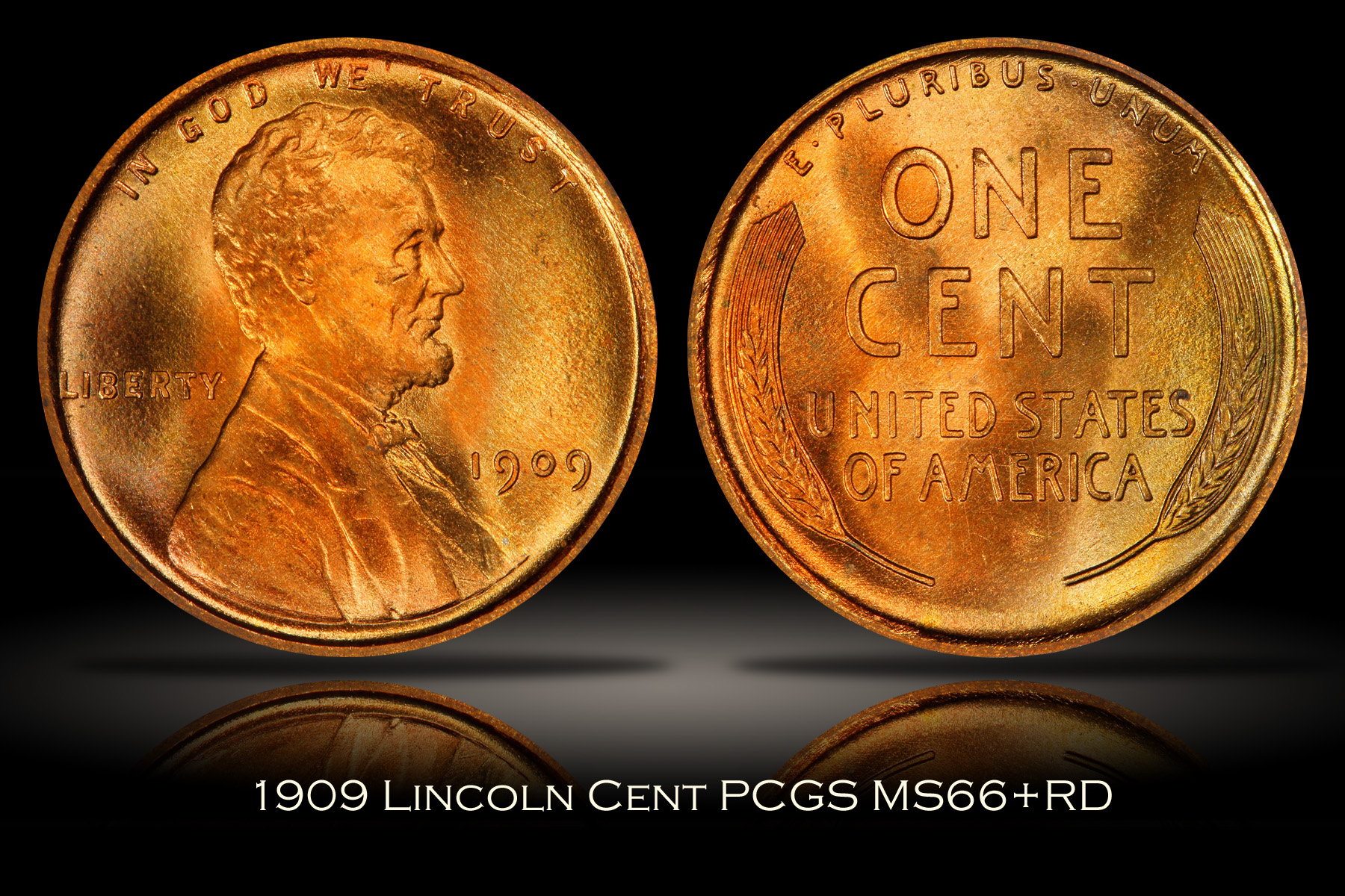 1909 Lincoln Cent PCGS MS66+RD