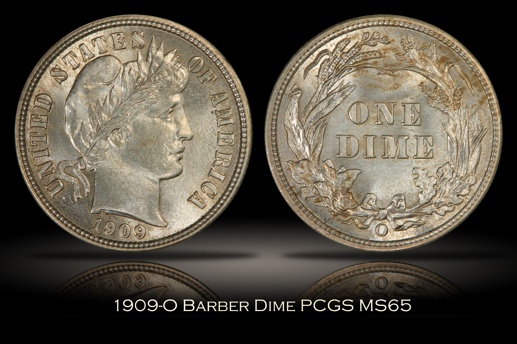1909-O Barber Dime PCGS MS65