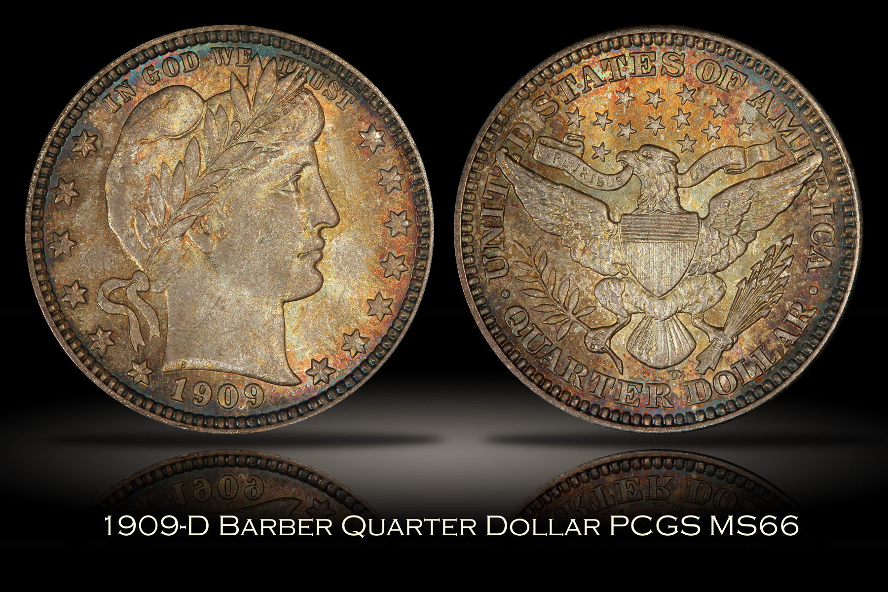 1909-D Barber Quarter PCGS MS66