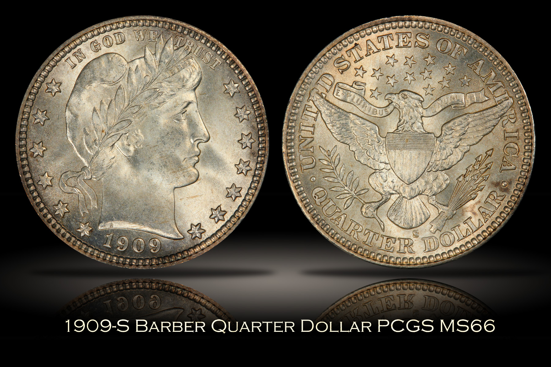 1909-S Barber Quarter PCGS MS66