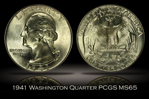 1941 Washington Quarter PCGS MS65
