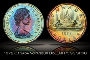 1972 Canada Voyageur Silver Dollar PCGS SP68