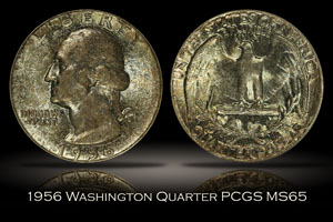 1956 Washington Quarter PCGS MS65