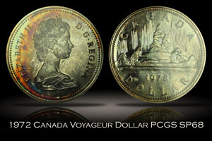 1972 Canada Voyageur Silver Dollar PCGS SP68