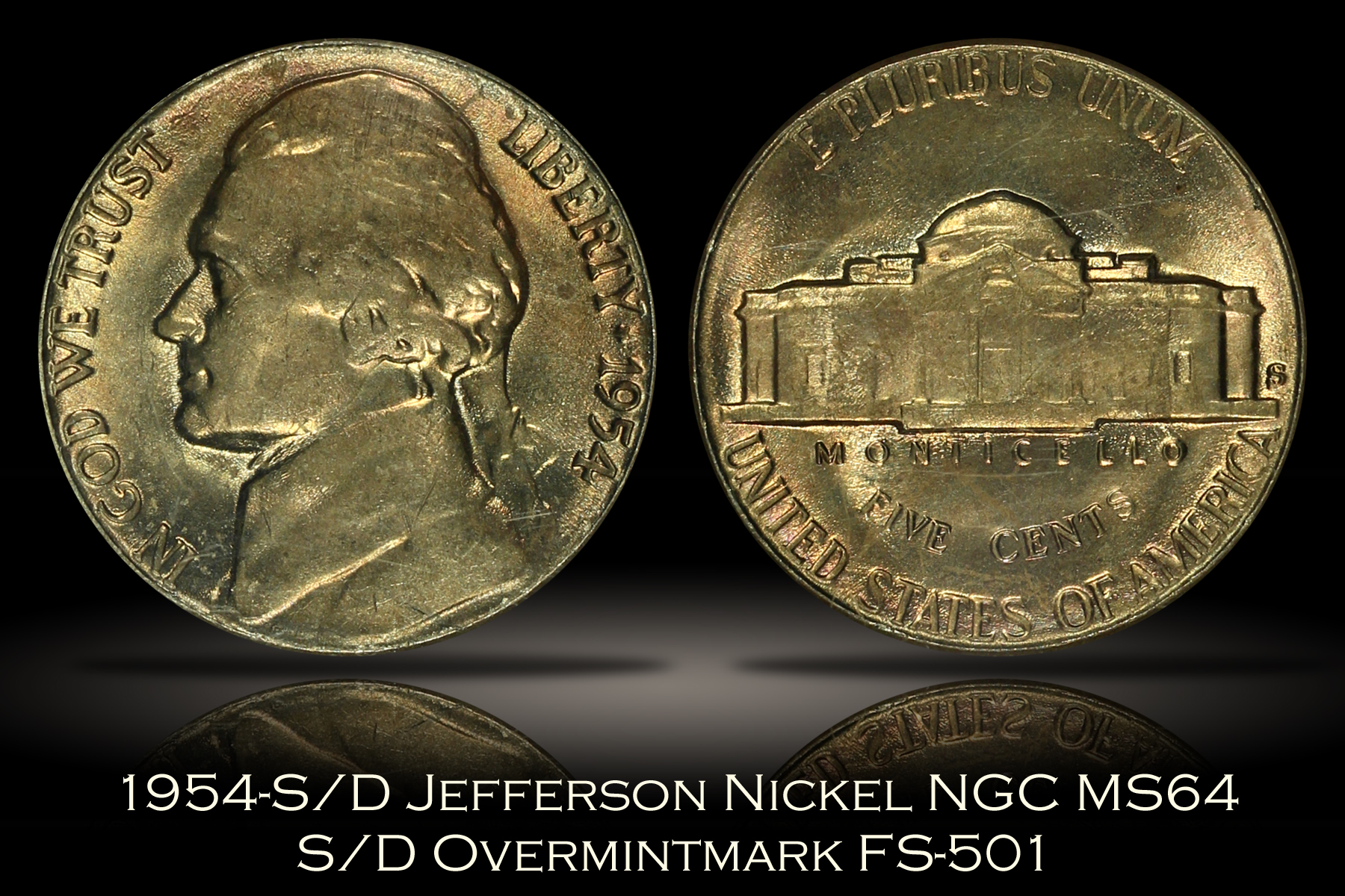1954-S/D Jefferson Nickel NGC MS64