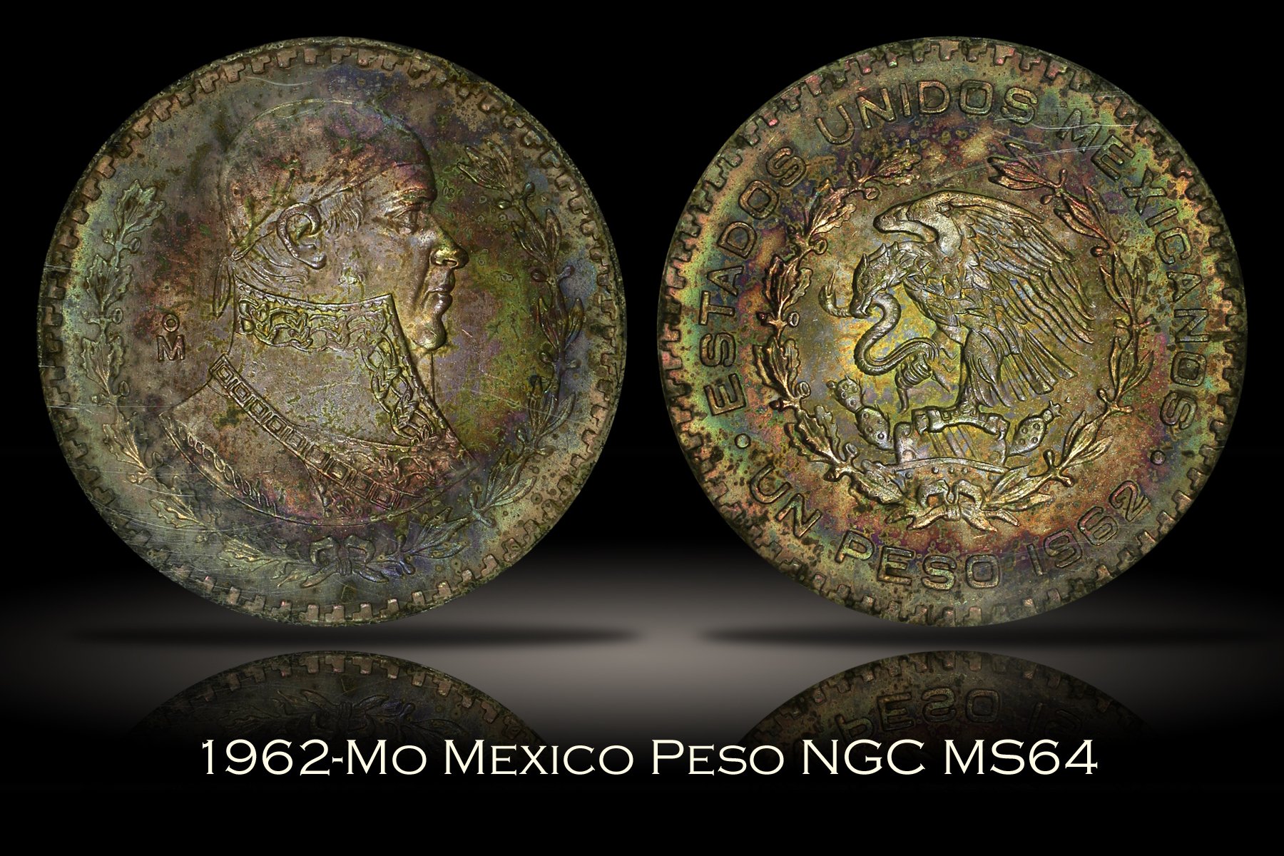 1962-Mo Mexico Peso NGC MS64