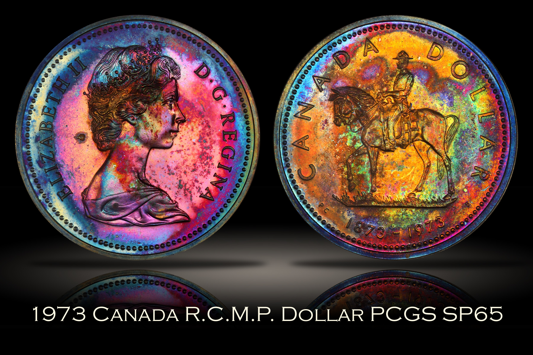 1973 Canada R.C.M.P. Silver Dollar PCGS SP65