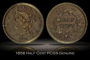 1856 Half Cent PCGS Genuine