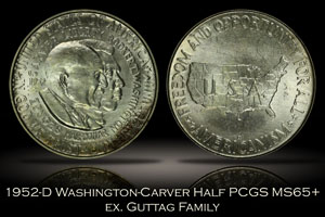 1952-D Washington-Carver Half PCGS MS65+ CAC ex. Guttag Family