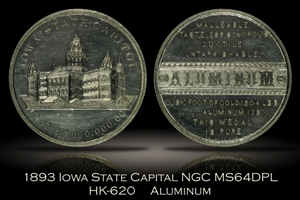 1893 Iowa State Capital HK-620 NGC MS64DPL