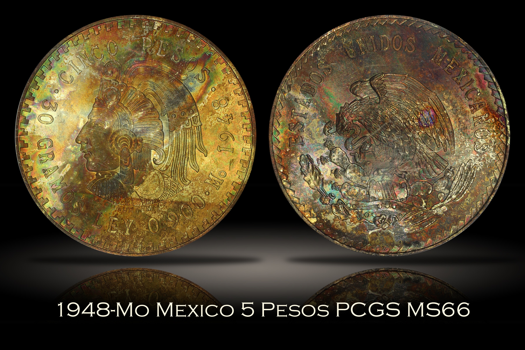 1948-Mo Mexico 5 Pesos Silver PCGS MS66