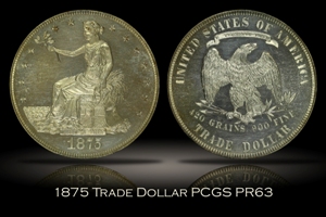 1875 Proof Trade Dollar PCGS PR63