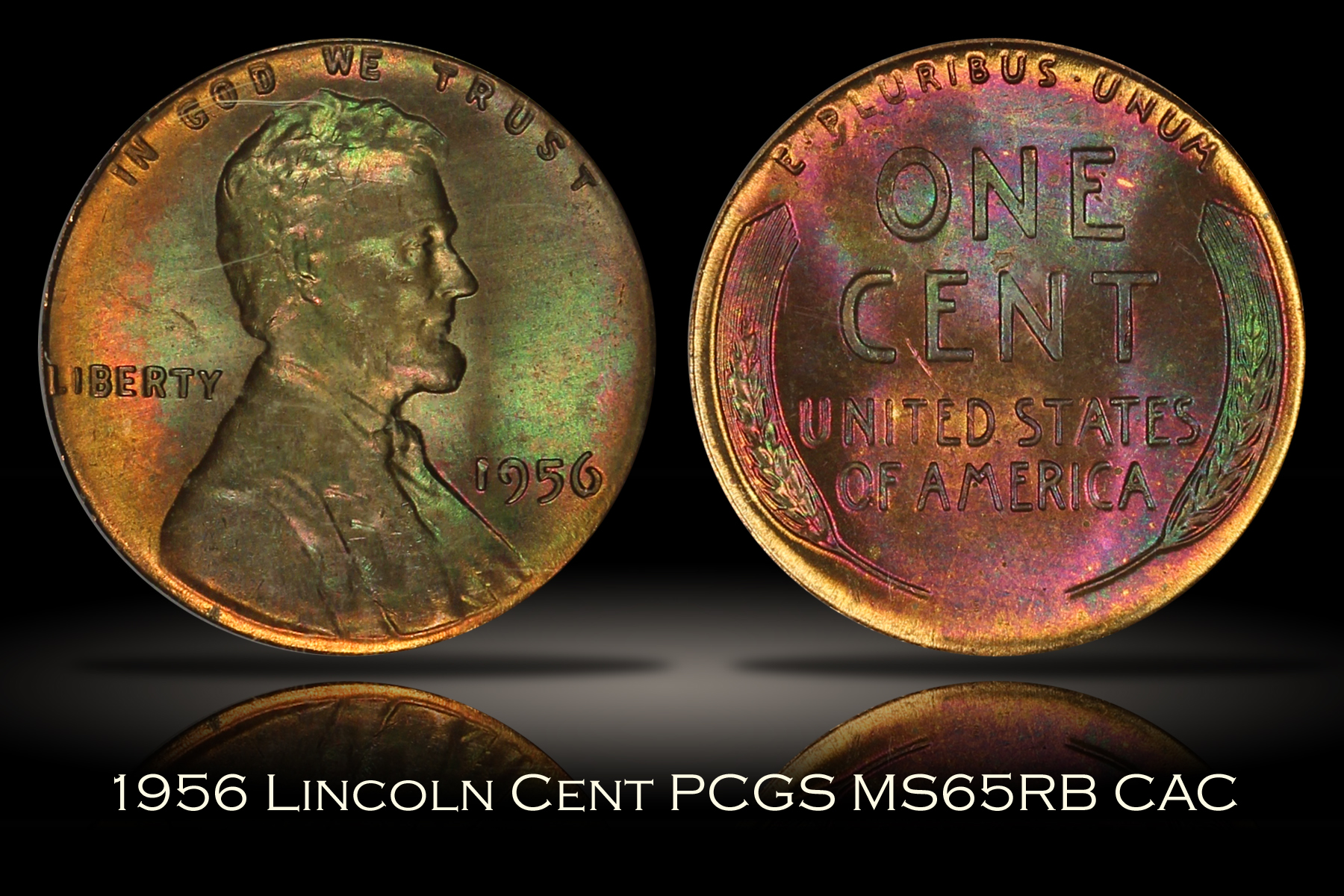 1956 Lincoln Cent PCGS MS65RB CAC