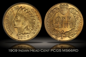 1909 Indian Head Cent PCGS MS66RD