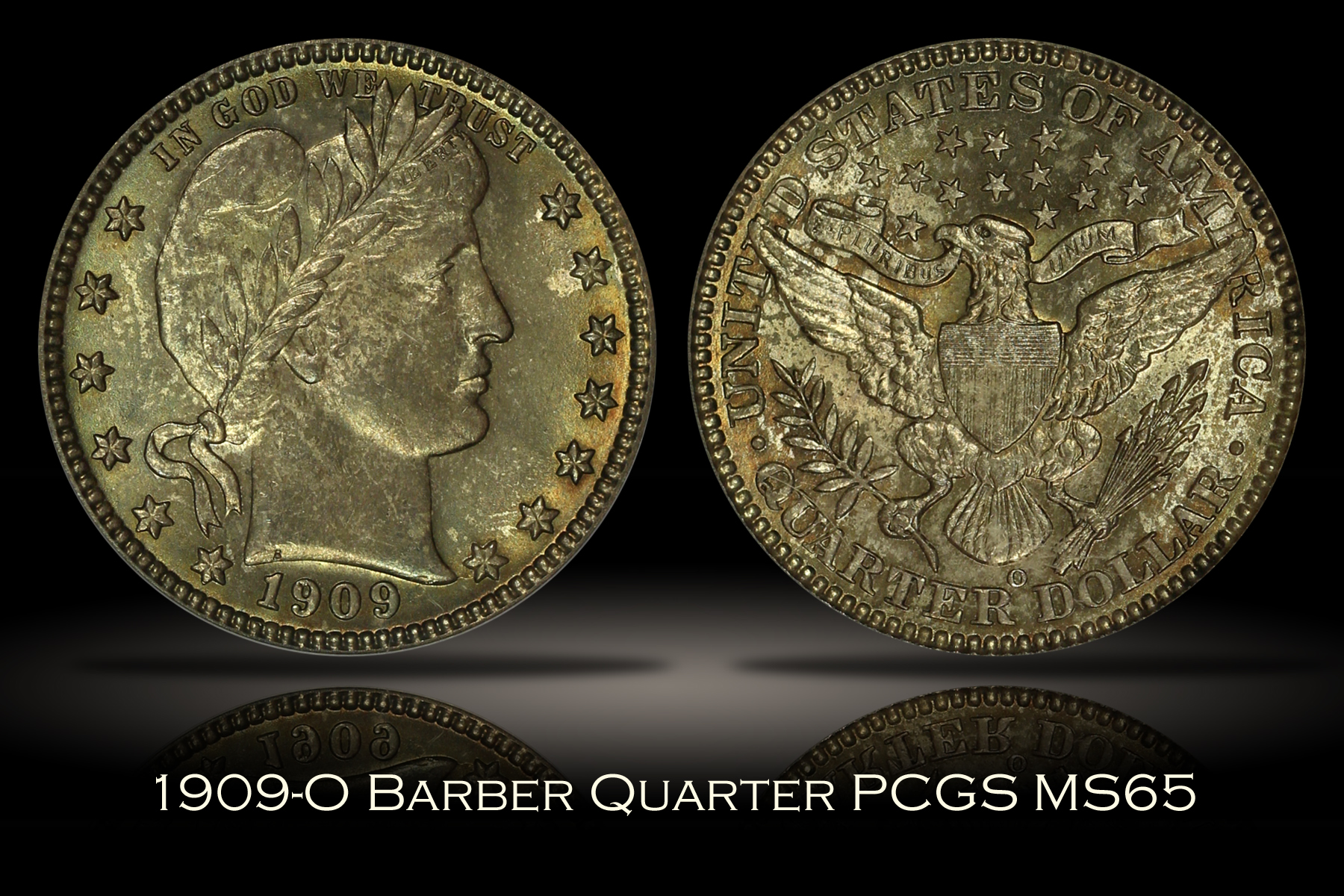 1909-O Barber Quarter PCGS MS65