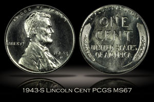 1943-S Lincoln Cent PCGS MS67