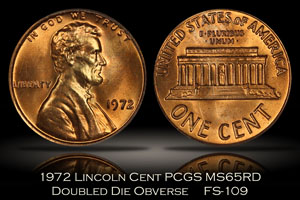 1972 Lincoln Cent DDO FS-109 PCGS MS65RD