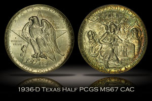 1936-D Texas Half PCGS MS67 CAC
