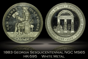1883 Georgia Settlement Sesquicentennial HK-595 NGC MS65