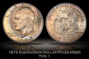 1972 Type 1 Eisenhower Dollar PCGS MS65