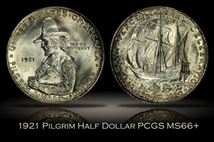1921 Pilgrim Half PCGS MS66+