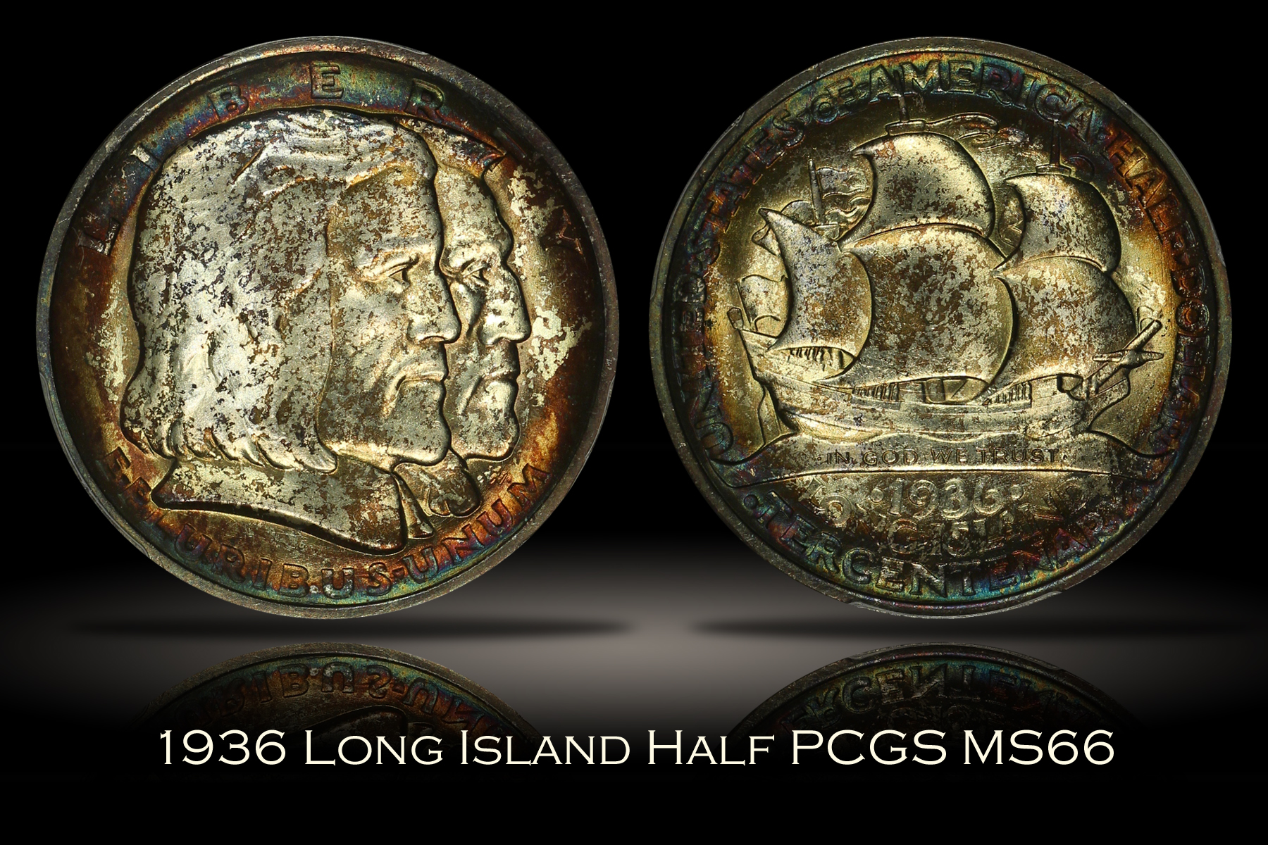 1936 Long Island Half PCGS MS66