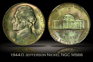 1944-D Jefferson War Nickel NGC MS66