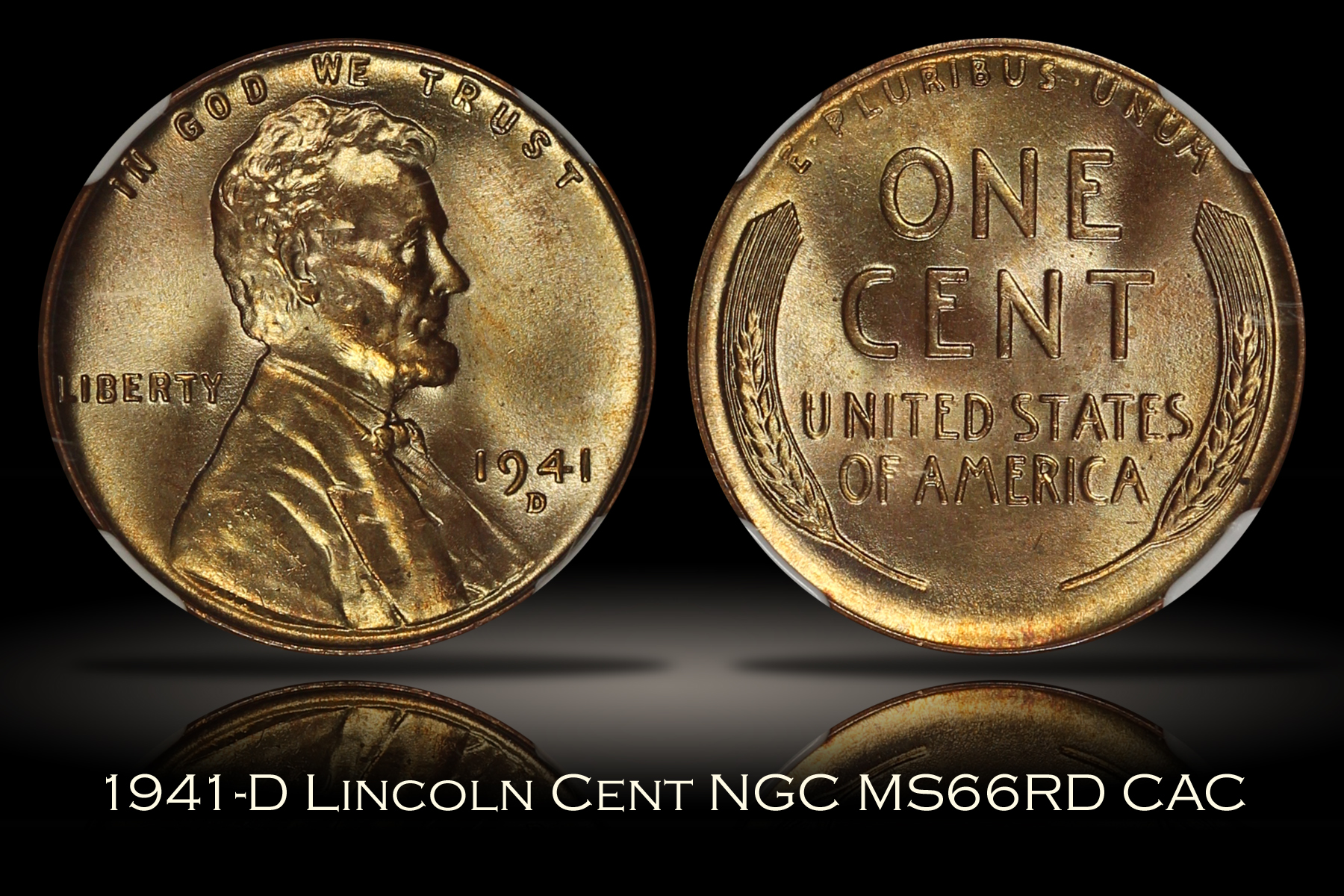 1941-D Lincoln Cent NGC MS66RD CAC