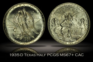 1935-D Texas Half PCGS MS67+ CAC