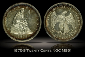 1875-S Twenty Cents NGC MS61