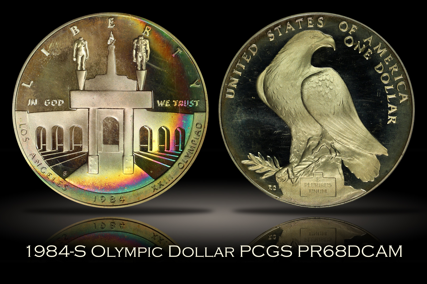 1984-S Proof Olympic Silver Dollar PCGS PR68DC