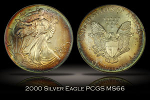 2000 Silver Eagle PCGS MS66