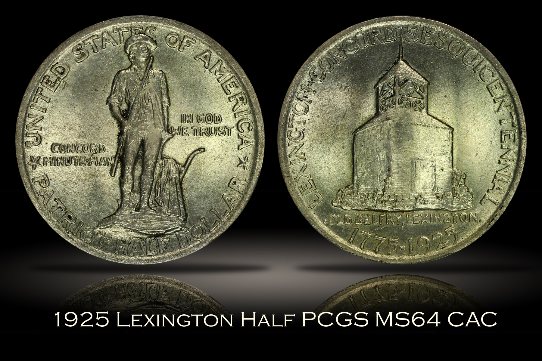 1925 Lexington Half PCGS MS64 CAC w/ Wooden Box