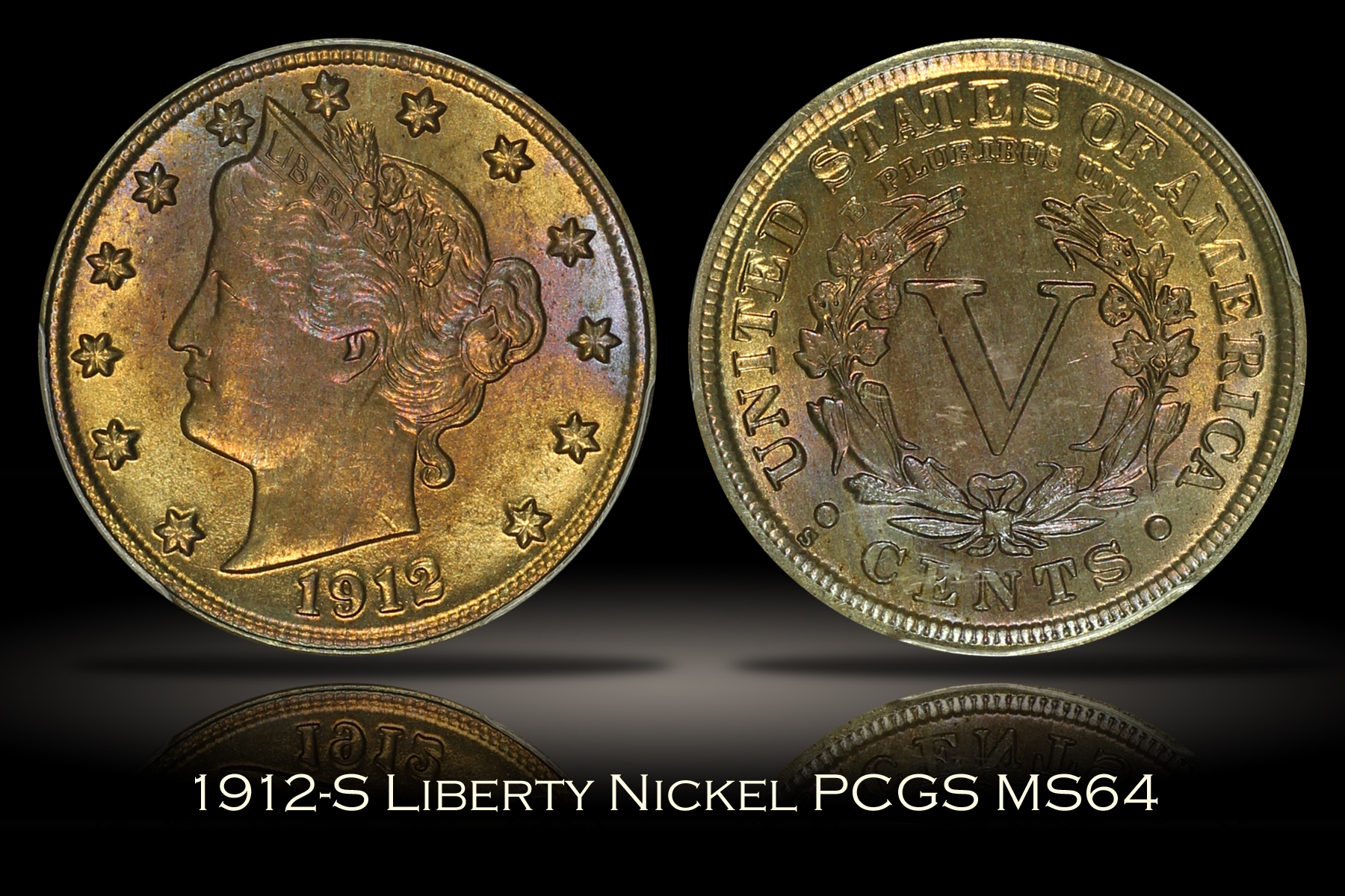 1912-S Liberty Nickel PCGS MS64