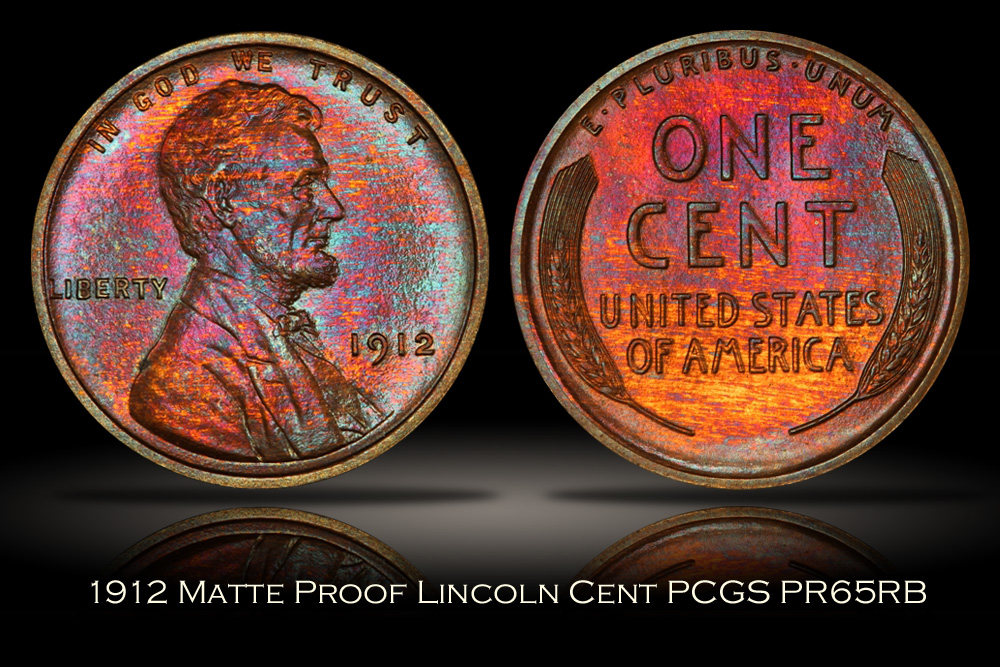 1912 Matte Proof Lincoln Cent PCGS PR65RB