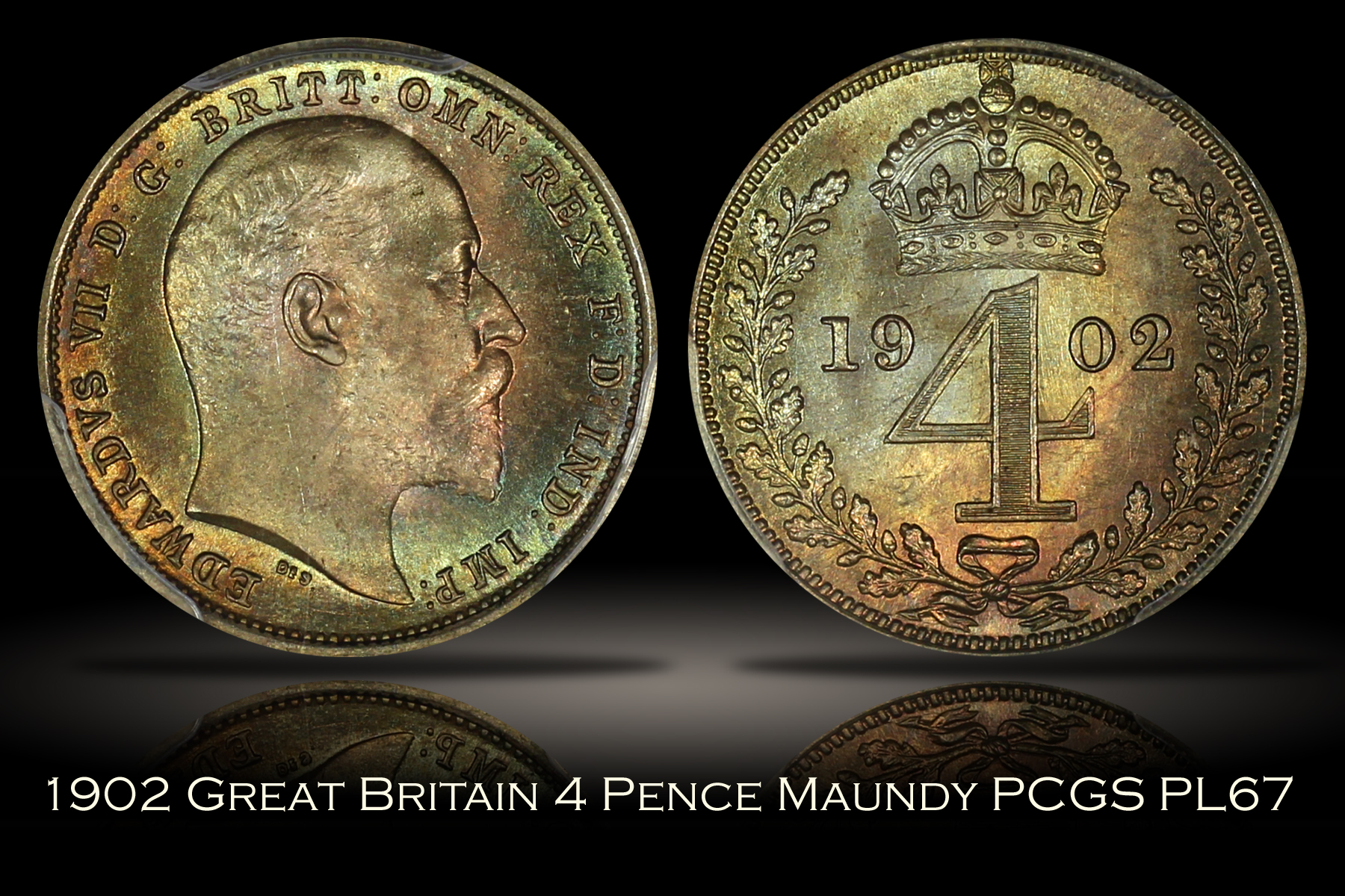1902 Great Britain 4 Pence Maundy PCGS PL67
