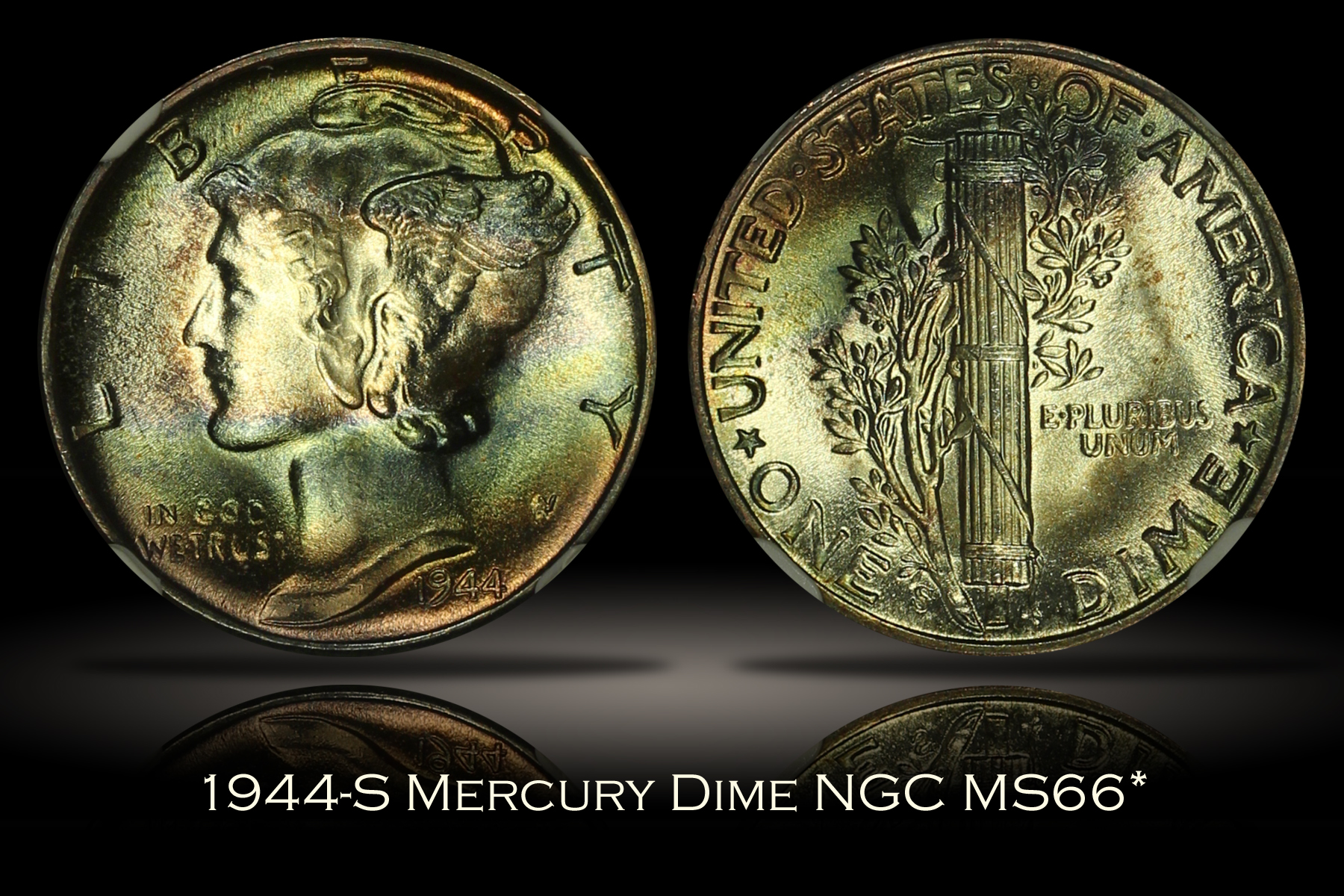 1944-S Mercury Dime NGC MS66* CAC