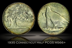 1935 Connecticut Half PCGS MS66+