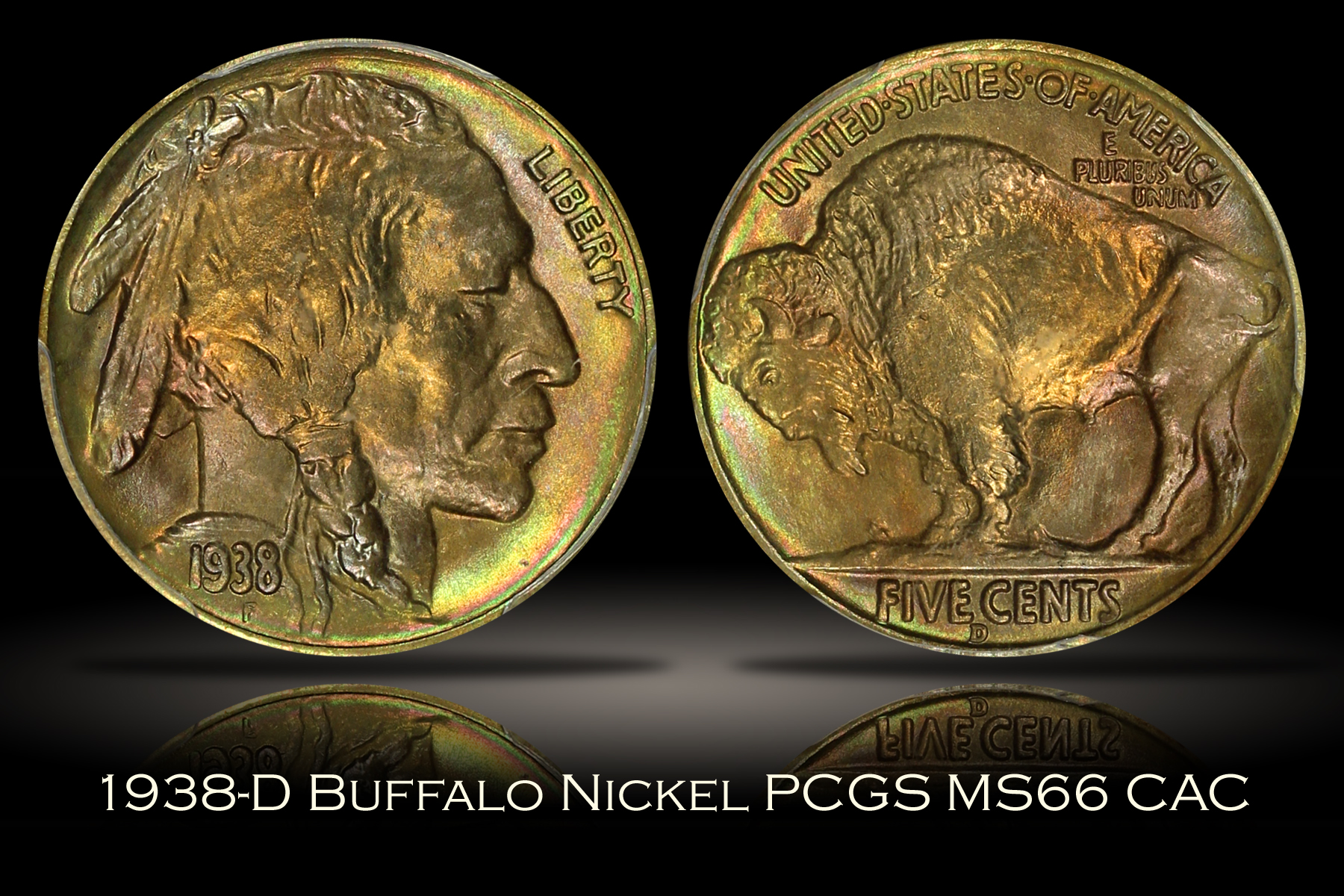 1938-D Buffalo Nickel PCGS MS66 CAC